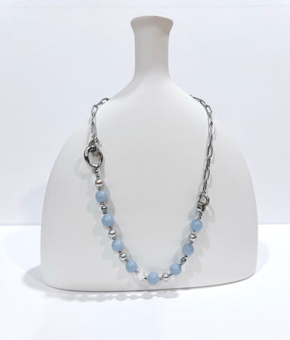 Cloud Angel Necklace | Angelite x Swarovski Pearls - Lunelle Atelier