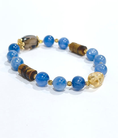 Multicolored beaded bracelet on a white background