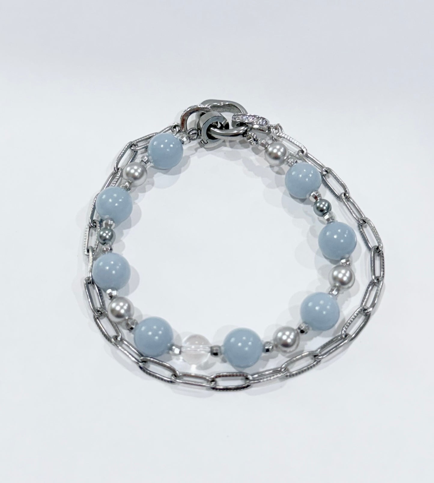 Cloud Angel Necklace | Angelite x Swarovski Pearls - Lunelle Atelier