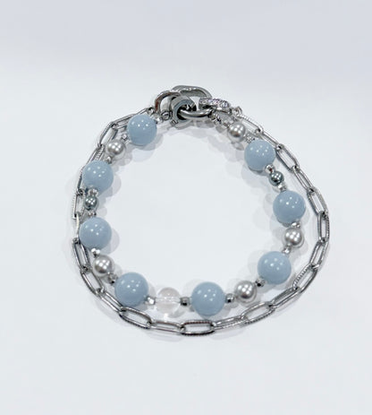 Cloud Angel Necklace | Angelite x Swarovski Pearls - Lunelle Atelier