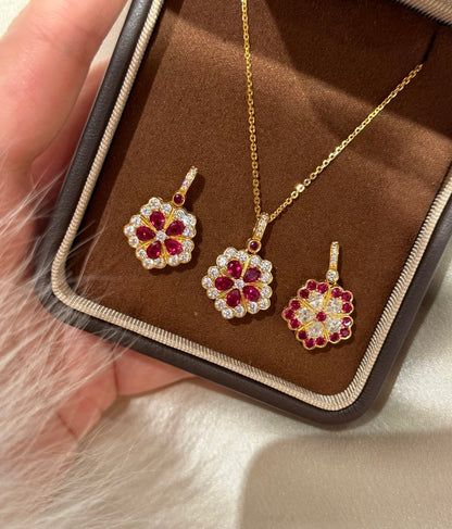 Royal Ruby Fleur Necklace - Lunelle Atelier