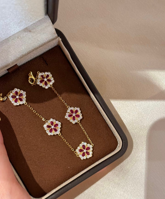 Royal Ruby Fleur Bracelet - Lunelle Atelier