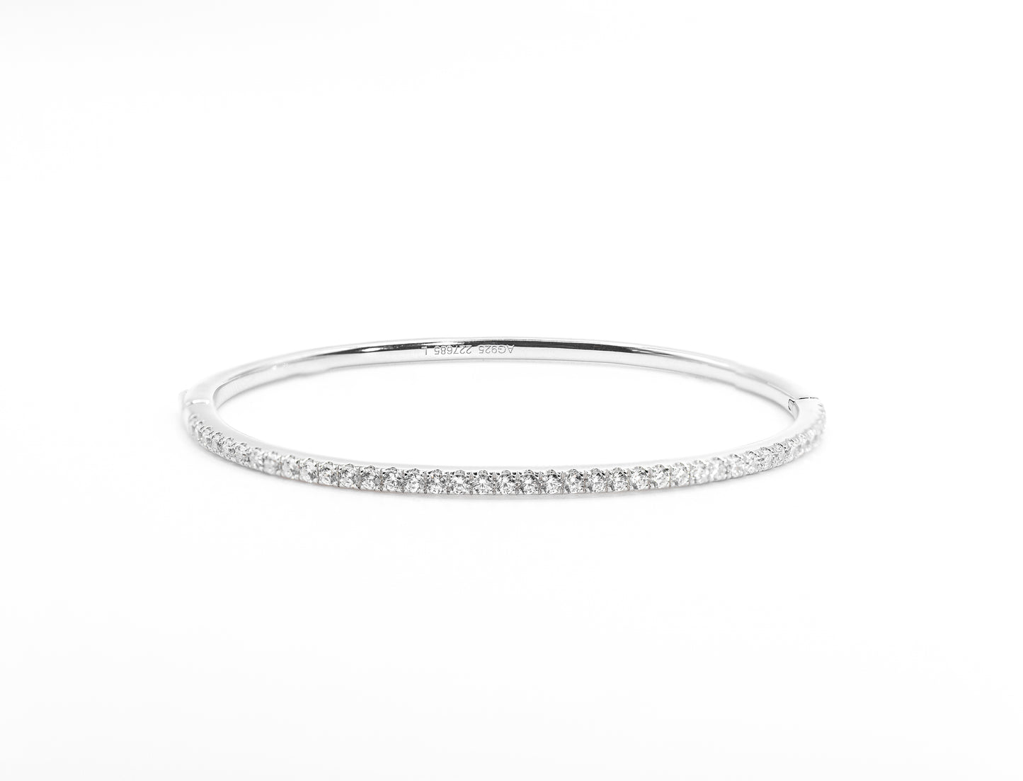Half-Pavé Whispering Bangle - Lunelle Atelier