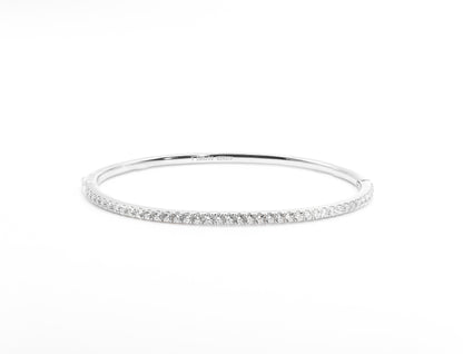 Half-Pavé Whispering Bangle - Lunelle Atelier