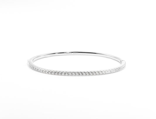 Half-Pavé Whispering Bangle - Lunelle Atelier