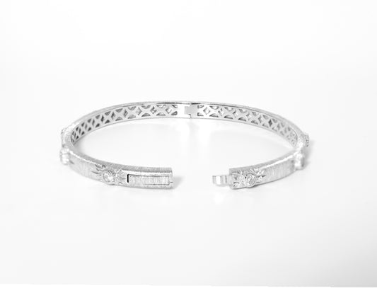 Stella Brushed Silver Bangle - Lunelle Atelier