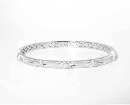 Stella Brushed Silver Bangle - Lunelle Atelier