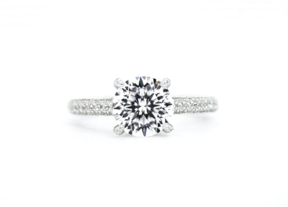 Classic Four-Prong Accented Moissanite Ring | Sterling Silver - Lunelle Atelier