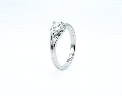 Pear-Shaped Ring | Rhodium-Plated Sterling Silver - Lunelle Atelier