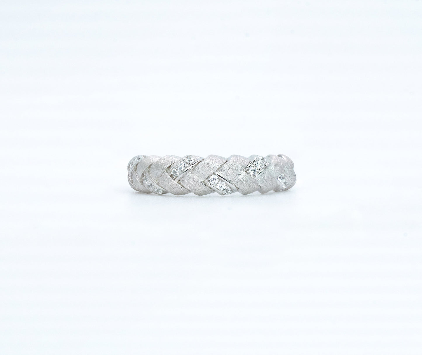 Brushed Braid Ring | Rhodium-Plated Sterling Silver - Lunelle Atelier