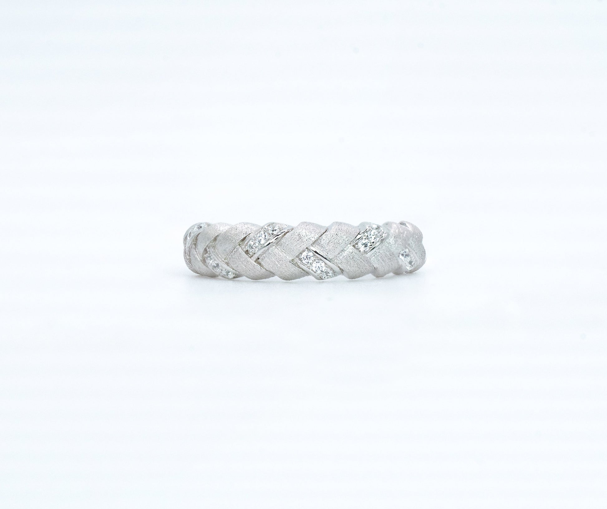 Brushed Braid Ring | Rhodium-Plated Sterling Silver - Lunelle Atelier