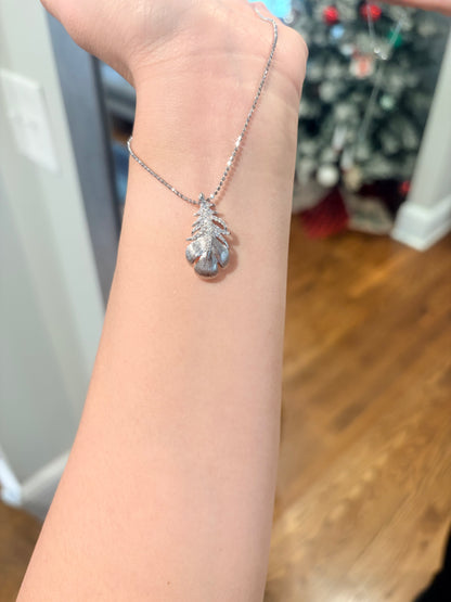 Wandering Feather Necklace, White Gold - Lunelle Atelier