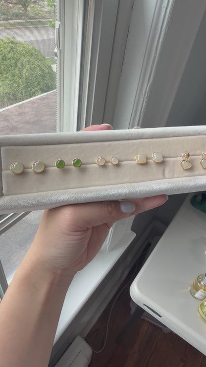 Lumi Jade Stud Collection | Sterling Silver