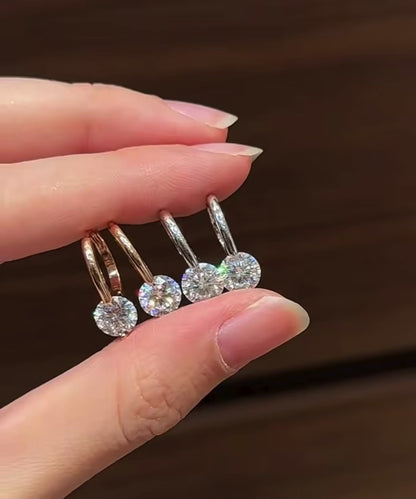 Moissanite Drop Ear Huggies 1 Carat | Rhodium-Plated Sterling Silver